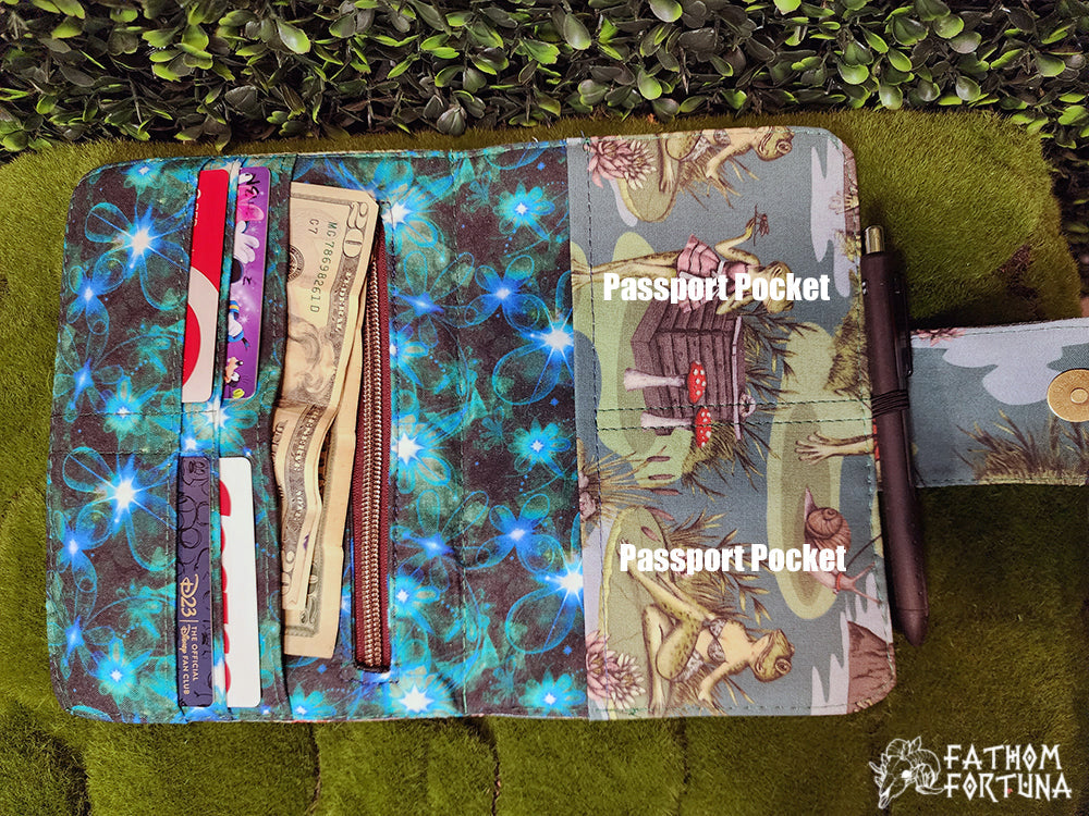 Pinup Frog Babes Travel Organizer Wallet & Passport Holder