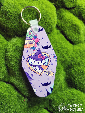 Pastel Halloween Anime Cat Hotel Diamond Keychain