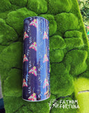 Faux Embroidery Rosy Maple Moth 20oz Stainless Steel Insulated Drink Tumbler MADE TO ORDER