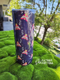 Faux Embroidery Rosy Maple Moth 20oz Stainless Steel Insulated Drink Tumbler MADE TO ORDER