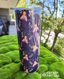 Faux Embroidery Rosy Maple Moth 20oz Stainless Steel Insulated Drink Tumbler MADE TO ORDER