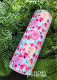 Sassy Floral Candy Hearts 20oz Stainless Steel Insulated Drink Tumbler
