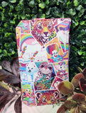 Rainbow 90s Stickers Purse Pal Travel Wallet