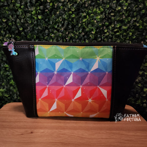 Rainbow Geo Dragon Zippered Beauty Bag