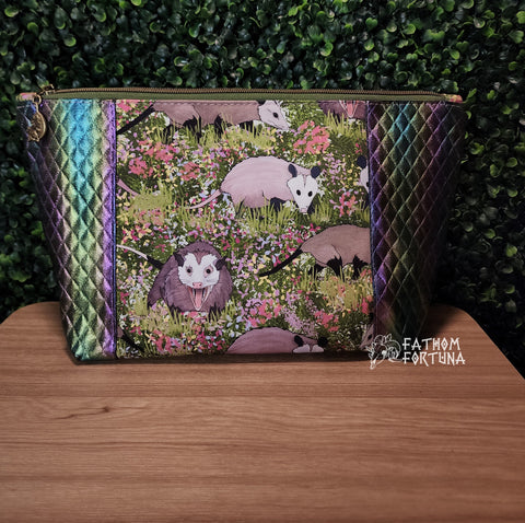 Floral Possums Zippered Beauty Bag