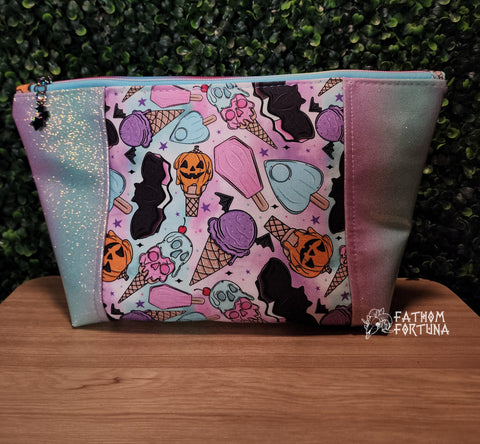 Spooky Ice Cream Zippered Beauty Bag