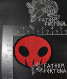 Blitzø's Skull Pendant Embroidered Iron On Patch Helluva Boss