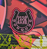Lucky Babe Embroidered Iron On Patch