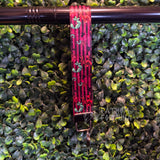Red Wormhorse & Banana Pudding Wristlet Keychain Fob Made To Order