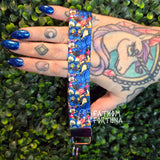 Derpy Blue Tiger Wristlet Keychain Fob Made To Order