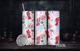 Floral Heroes 20oz Stainless Steel Insulated Drink Tumbler Made To Order