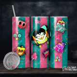 Loo Loo Land Teal & Pink 20oz Stainless Steel Insulated Drink Tumbler Made To Order