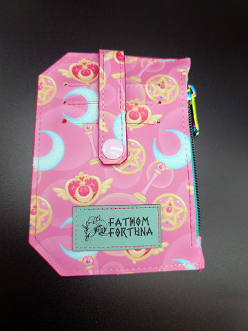 Pink Magical Girl Weapons Pocket Pal Mini Travel Wallet REVERSED