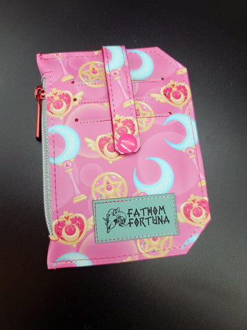 Pink Magical Girl Weapons Pocket Pal Mini Travel Wallet