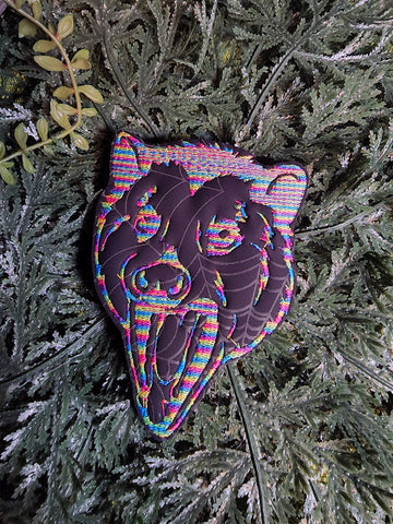 Rainbow Scream Possum #2 Embroidered Iron On Patch