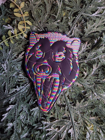 Rainbow Scream Possum #1 Embroidered Iron On Patch