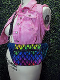 Rainbow Dragon Scale Convertible Bum Bag Fanny Pack Crossbody Purse