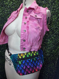 Rainbow Dragon Scale Convertible Bum Bag Fanny Pack Crossbody Purse