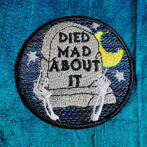 Died Mad About It Embroidered Iron On Patch