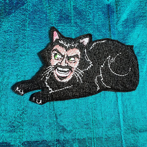 Vampire Cat Embroidered Iron On Patch