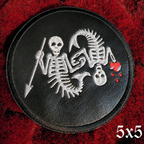 Gentlebeard Mermaid Skeletons Embroidered Iron On Patch Black Vinyl