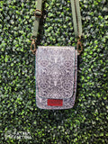 Green Yule Vinyl Slim Crossbody Bag ZIPPERED BACK