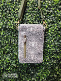 Green Yule Vinyl Slim Crossbody Bag ZIPPERED BACK