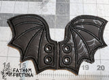Black Patent Holo Vinyl Bat Shoe Wings
