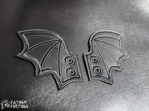 Black Vinyl Bat Shoe Wings