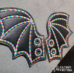 Black Vinyl Bat Shoe Wings