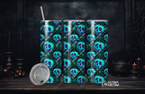 Teal Spooky Apple 20oz Stainless Steel Insulated Drink Tumbler Made To Order