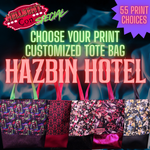 CLOSED Hellbent Con Choose Your Own Print Tote HELL HOTEL (Ships in November)