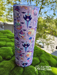 Pastel Anime Cat Halloween Tattoo 20oz Stainless Steel Insulated Drink Tumbler  MADE TO ORDER