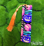 Neon Jack-o-Lanterns Metal Bookmark