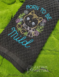 Born To Be Mild Embroidered Hand Towel