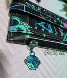 Neon Pentagrams & Skulls Purse Pal Travel Wallet