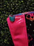 Neon Cat Skulls Zippered Beauty Bag