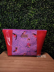 Dragonfruit Damask Raccoons Zippered Beauty Bag