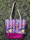 Loo Loo Purple & Mint Tote Bag