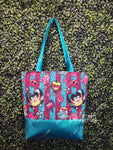 Loo Loo Berry & Teal Tote Bag