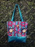 Loo Loo Berry & Teal Tote Bag