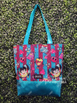 Loo Loo Berry & Teal Tote Bag