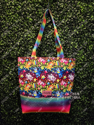 Rainbow Leopard Heelers Tote Bag