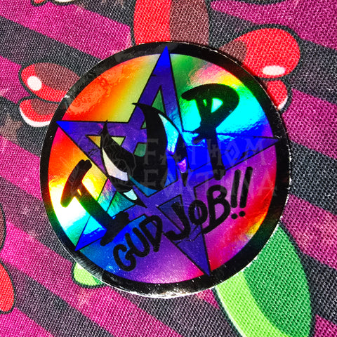 Rainbow Holo GUD JOB Vinyl Sticker