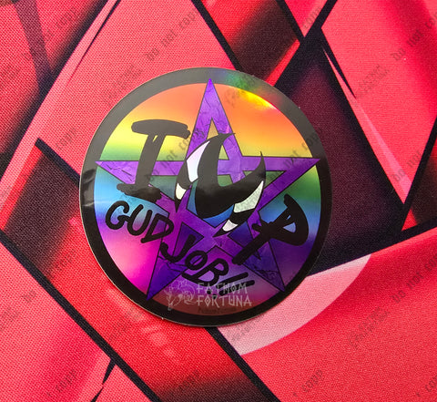 RESTOCKED! Rainbow Holo GUD JOB Vinyl Sticker