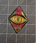 Striker Eat The Rich Gold Mirror Vinyl Sticker