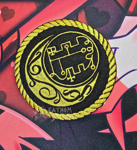Grimoire Moon Embroidered Iron On Patch Helluva Boss