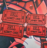 Ticket To Hell Embroidered Iron On Patch Helluva Boss