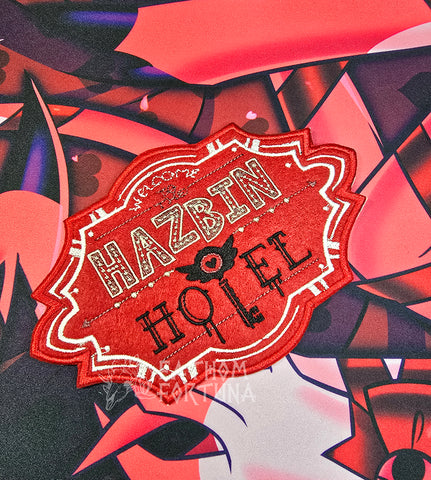 XL Hell Hotel Marquee Embroidered Iron On Patch Helluva Boss