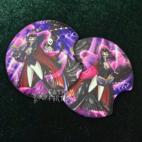 Stolas Purple Rubberized Car Coasters MADE TO ORDER